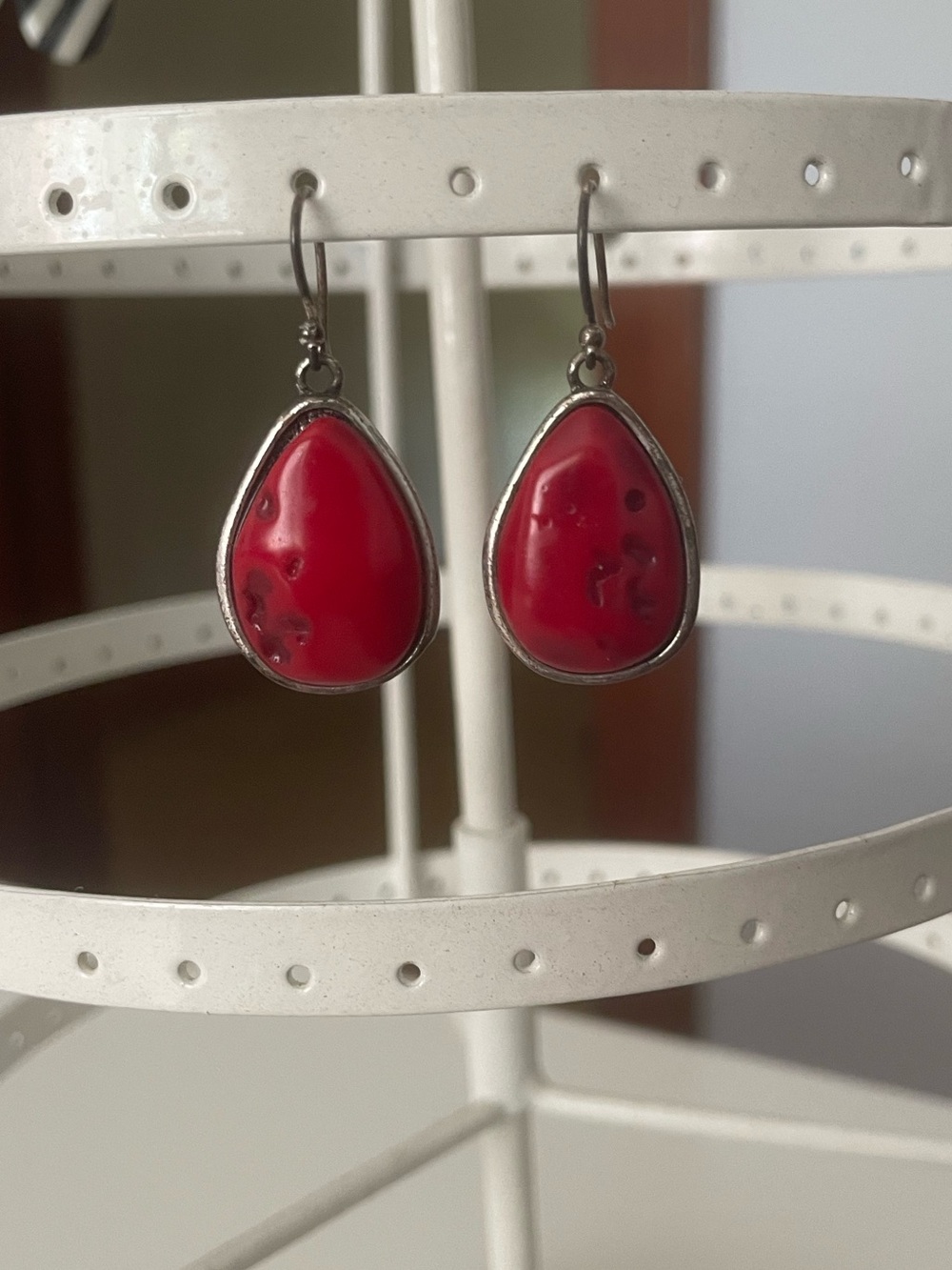 Fossil - Red Teardrop Dangle Earrings